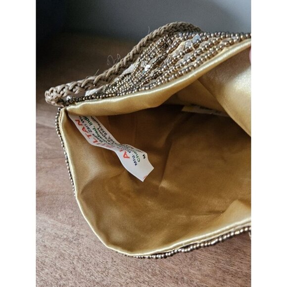New Potli Batua Gold Sequin Wedding Beaded Embroidery Purse Handbag Crossbody - Picture 9 of 11